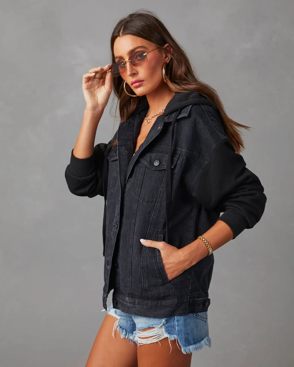 Gerardi Hooded Denim Jacket