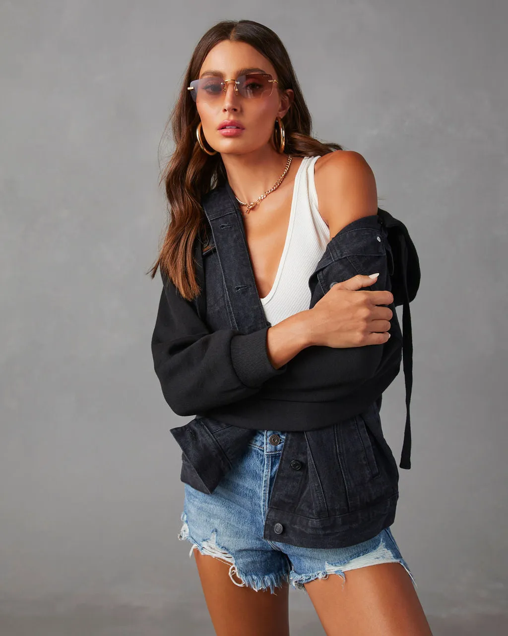 Gerardi Hooded Denim Jacket