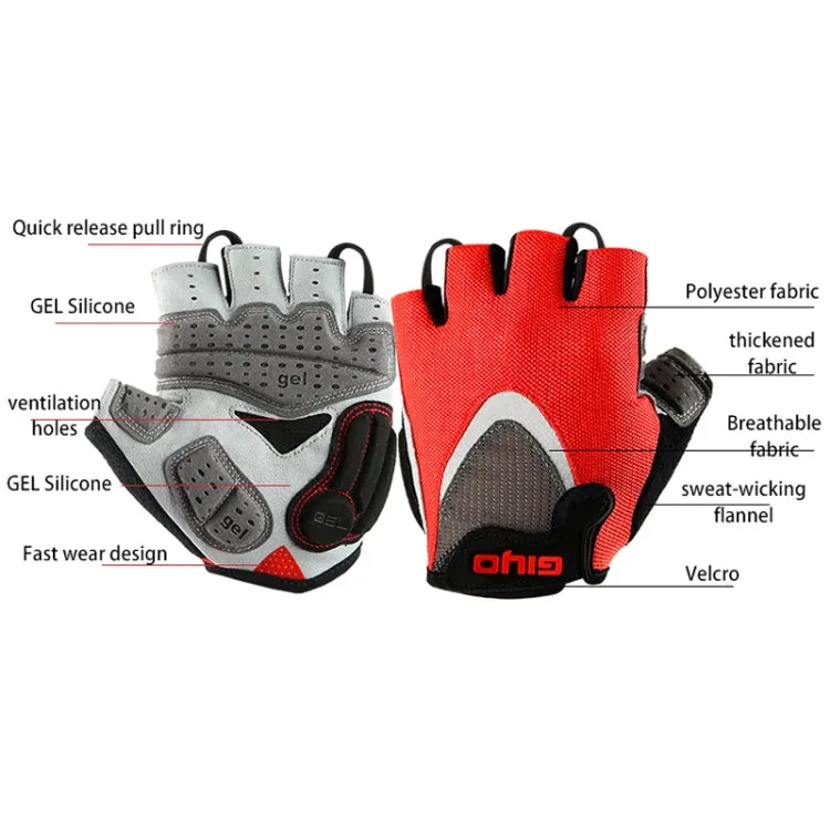 GIYO S-01 GEL Shockproof Cycling Half Finger Gloves Anti-slip Bicycle Gloves, Size: M(Blue)