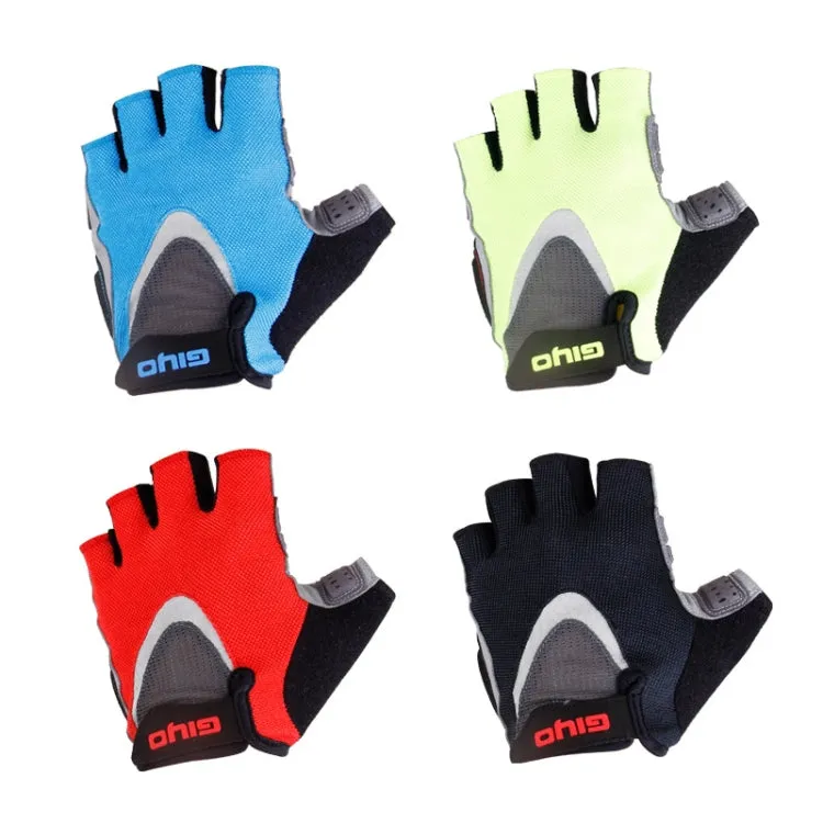 GIYO S-01 GEL Shockproof Cycling Half Finger Gloves Anti-slip Bicycle Gloves, Size: M(Blue)