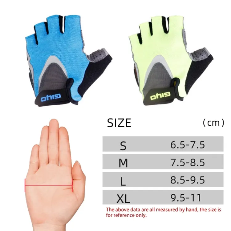 GIYO S-01 GEL Shockproof Cycling Half Finger Gloves Anti-slip Bicycle Gloves, Size: M(Blue)