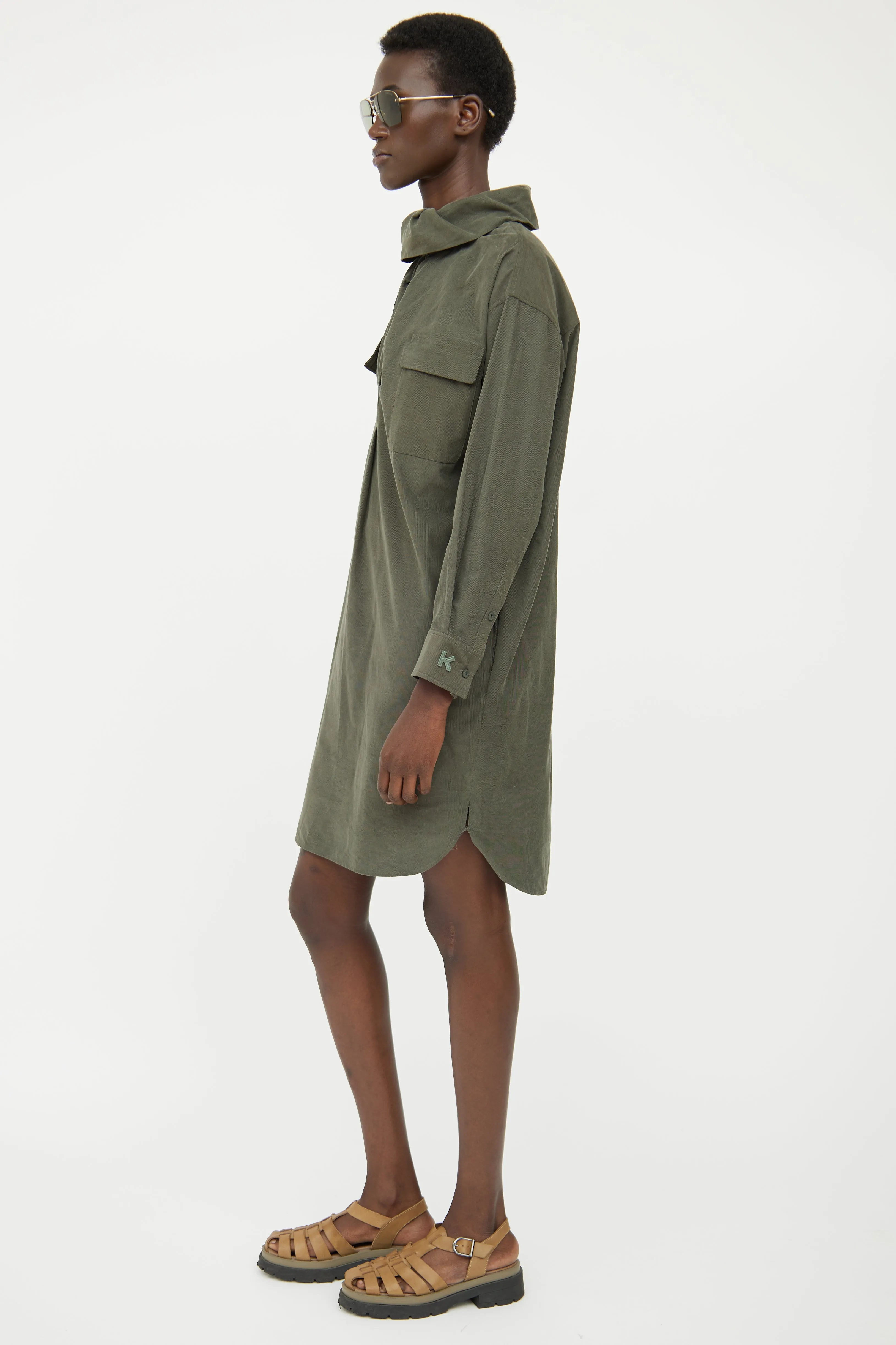 Green Corduroy Dress