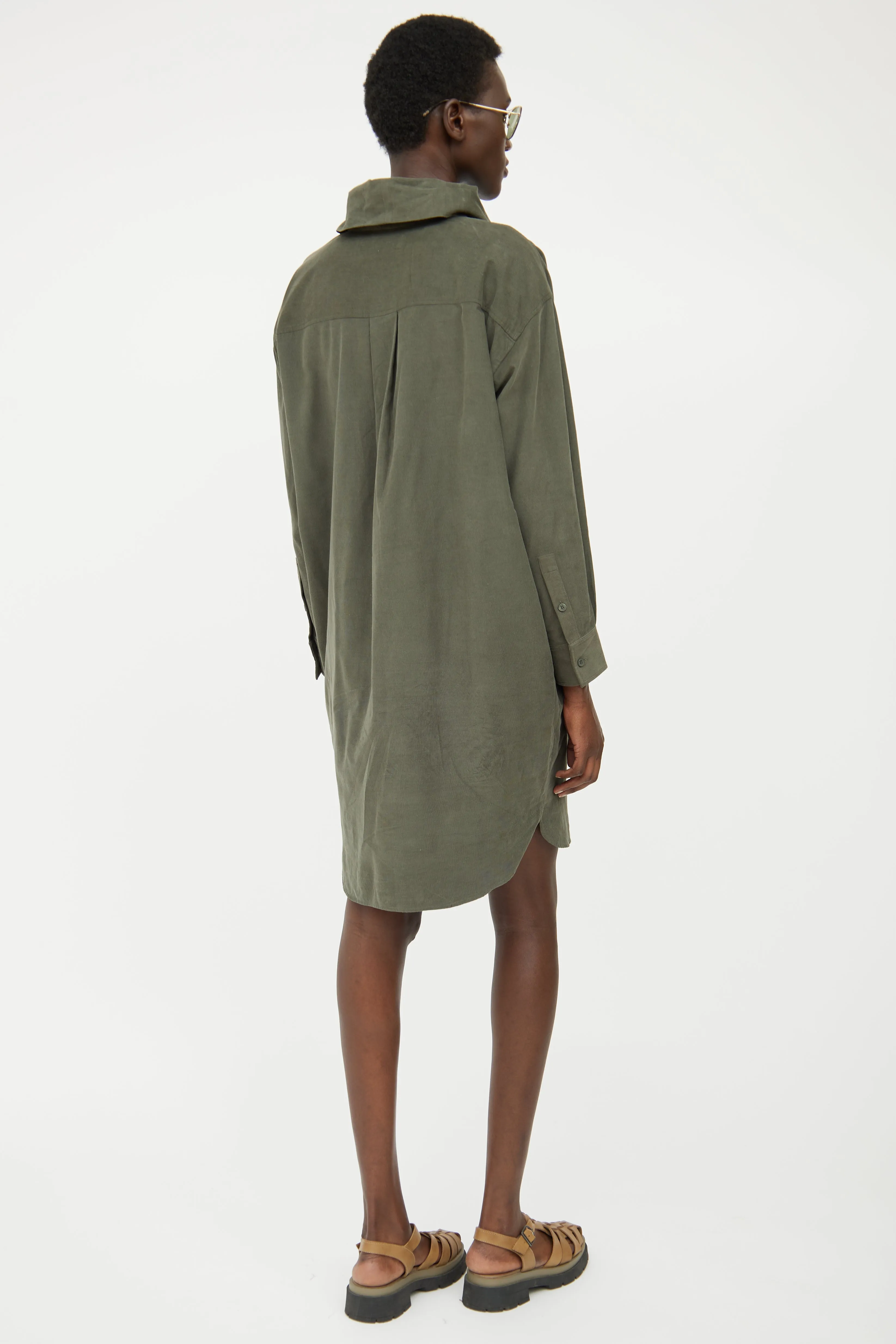 Green Corduroy Dress