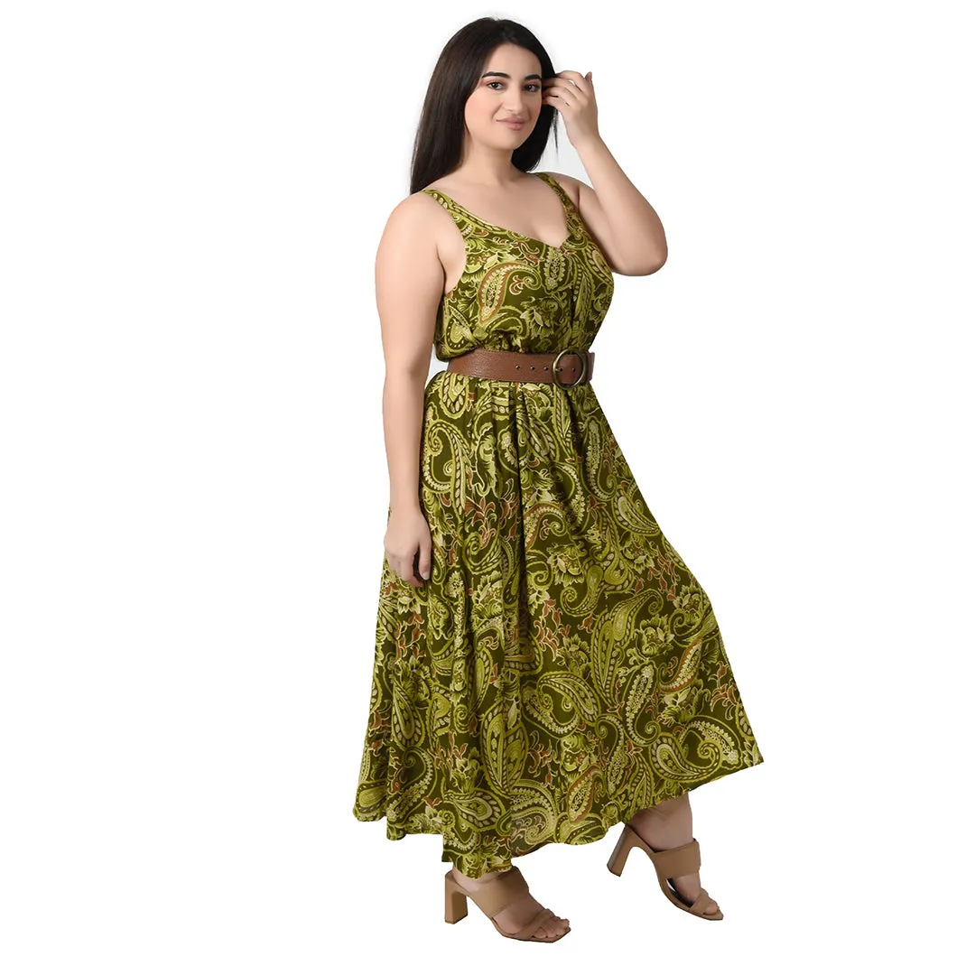 Green paisley Maxi Dress Size 14-30 SM7