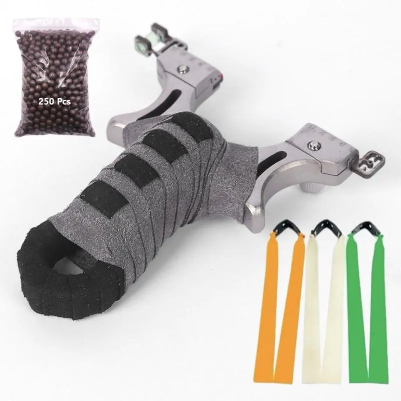 Grey Black Wrap Stainless Steel Slingshot