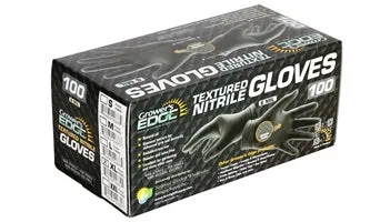 Grower's Edge Black Powder Free Diamond Textured Nitrile Gloves