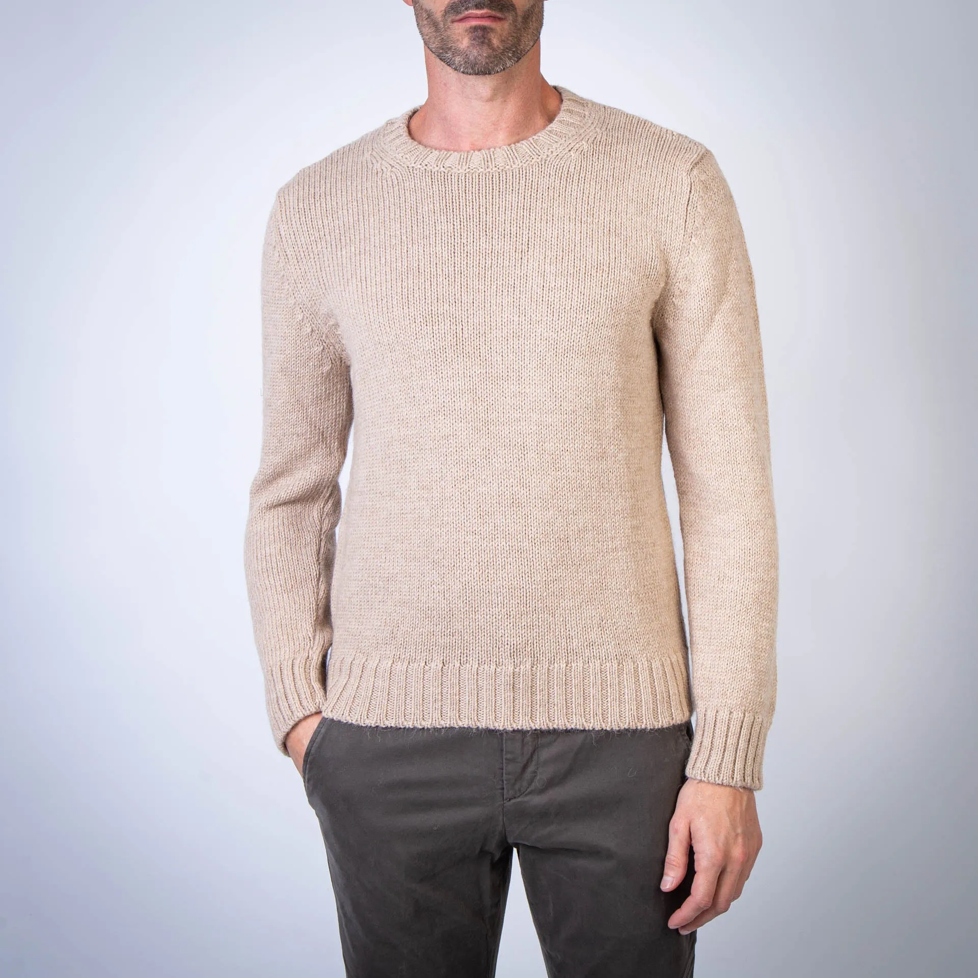 GRP FIRENZE SWEATER CC2 CREWNECK L.CAMEL KHAKI