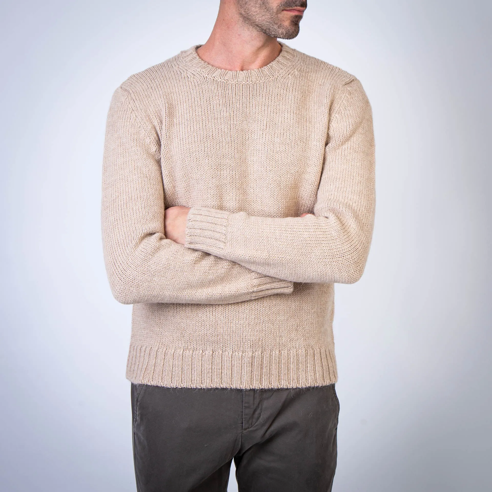 GRP FIRENZE SWEATER CC2 CREWNECK L.CAMEL KHAKI