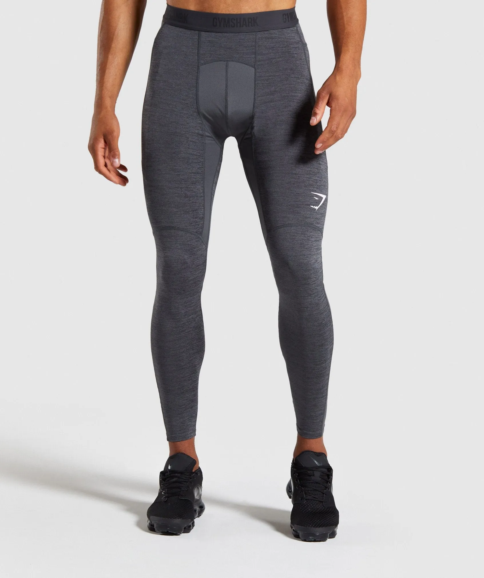 Gymshark Element  Baselayer Leggings - Black Marl/White