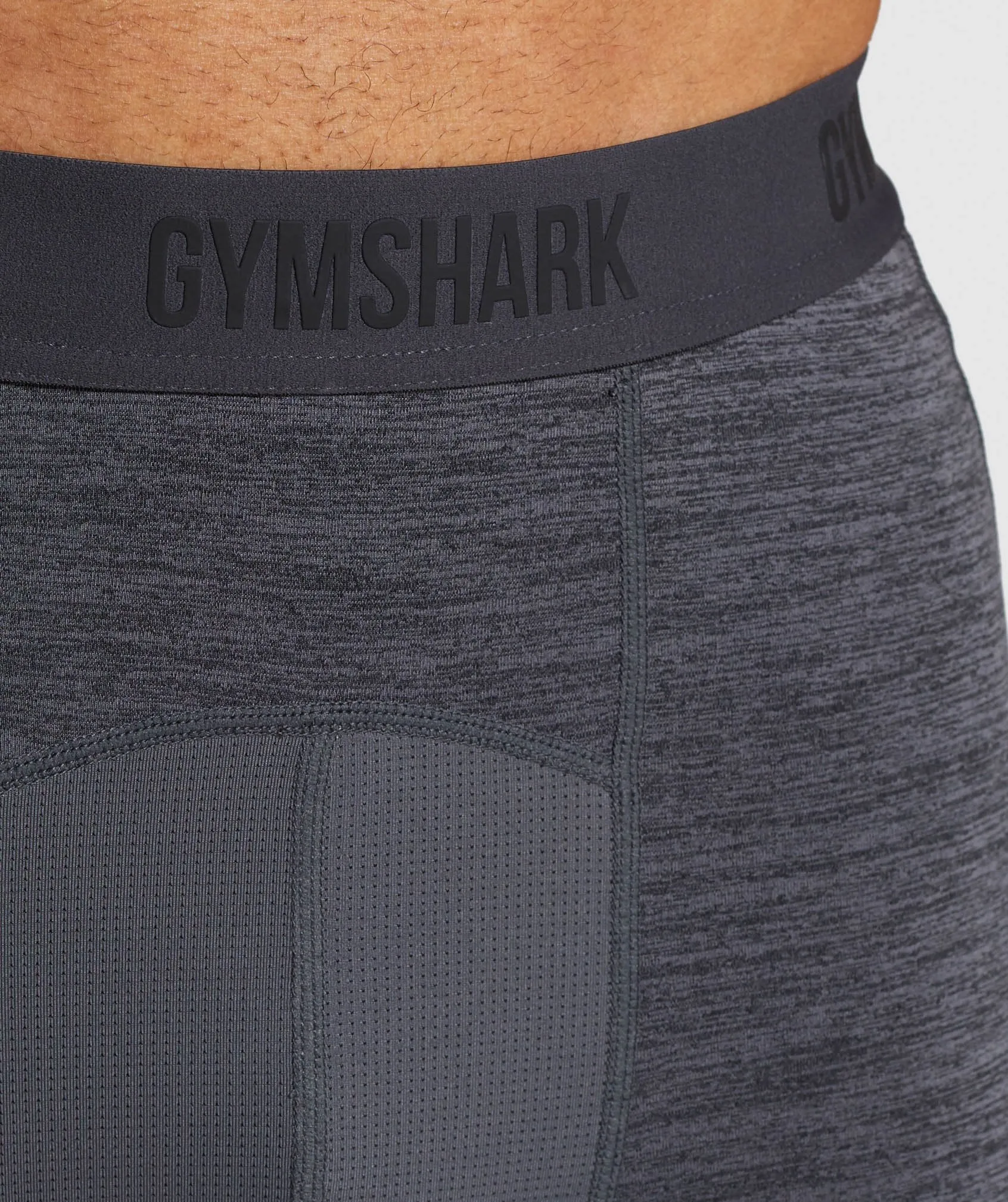 Gymshark Element  Baselayer Leggings - Black Marl/White