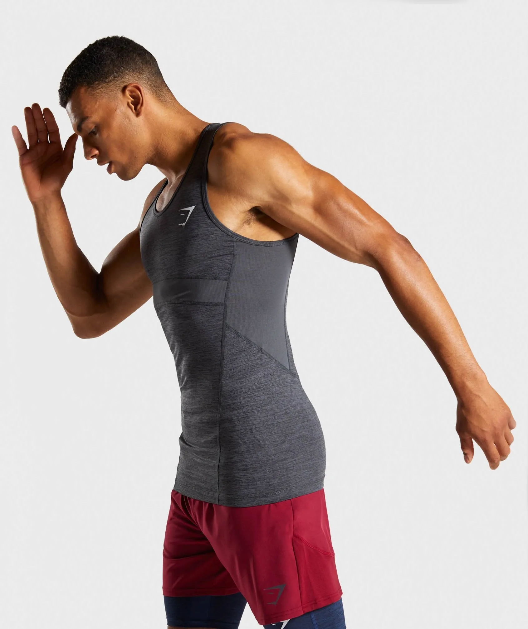 Gymshark Element  Baselayer Tank - Black Marl/White