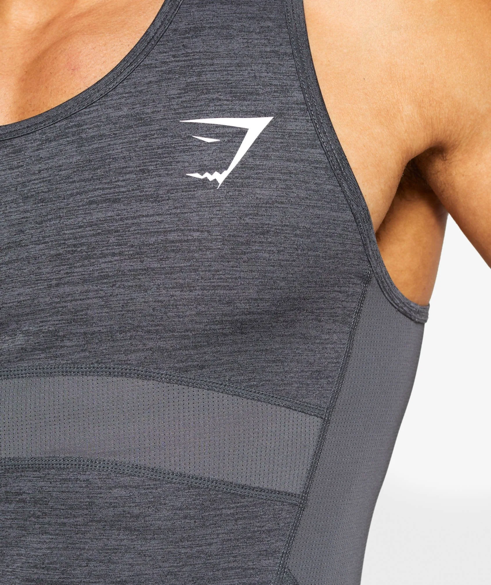 Gymshark Element  Baselayer Tank - Black Marl/White