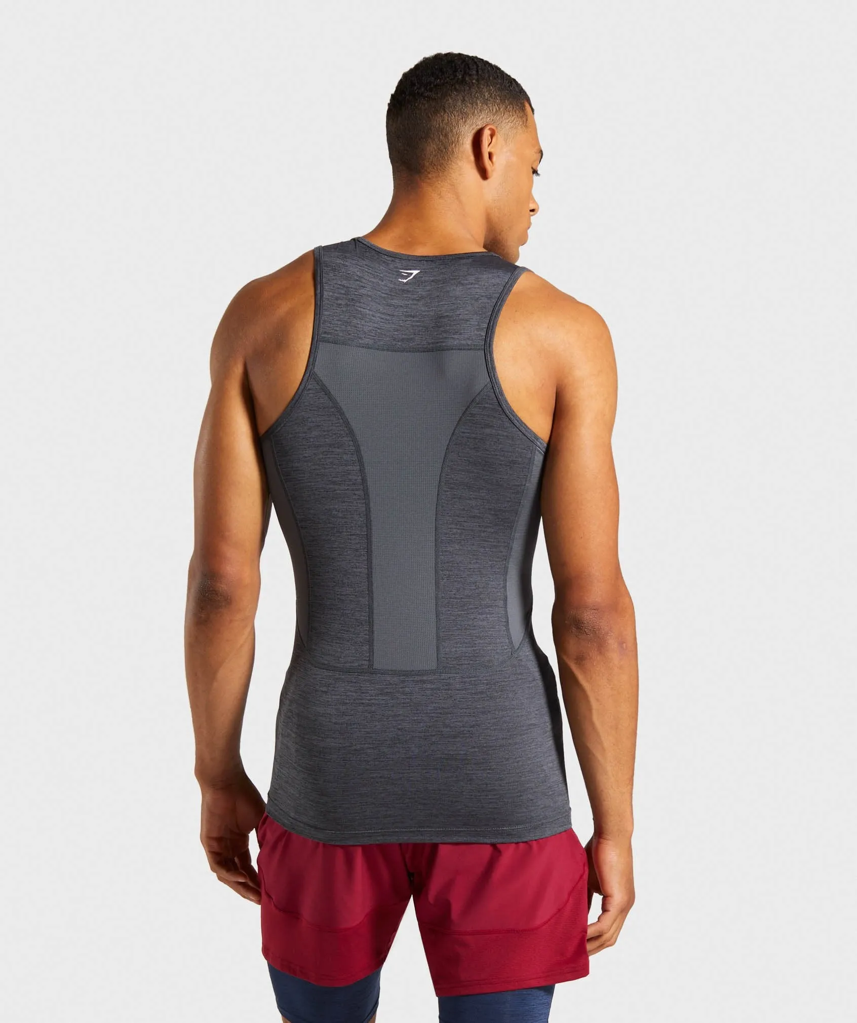 Gymshark Element  Baselayer Tank - Black Marl/White