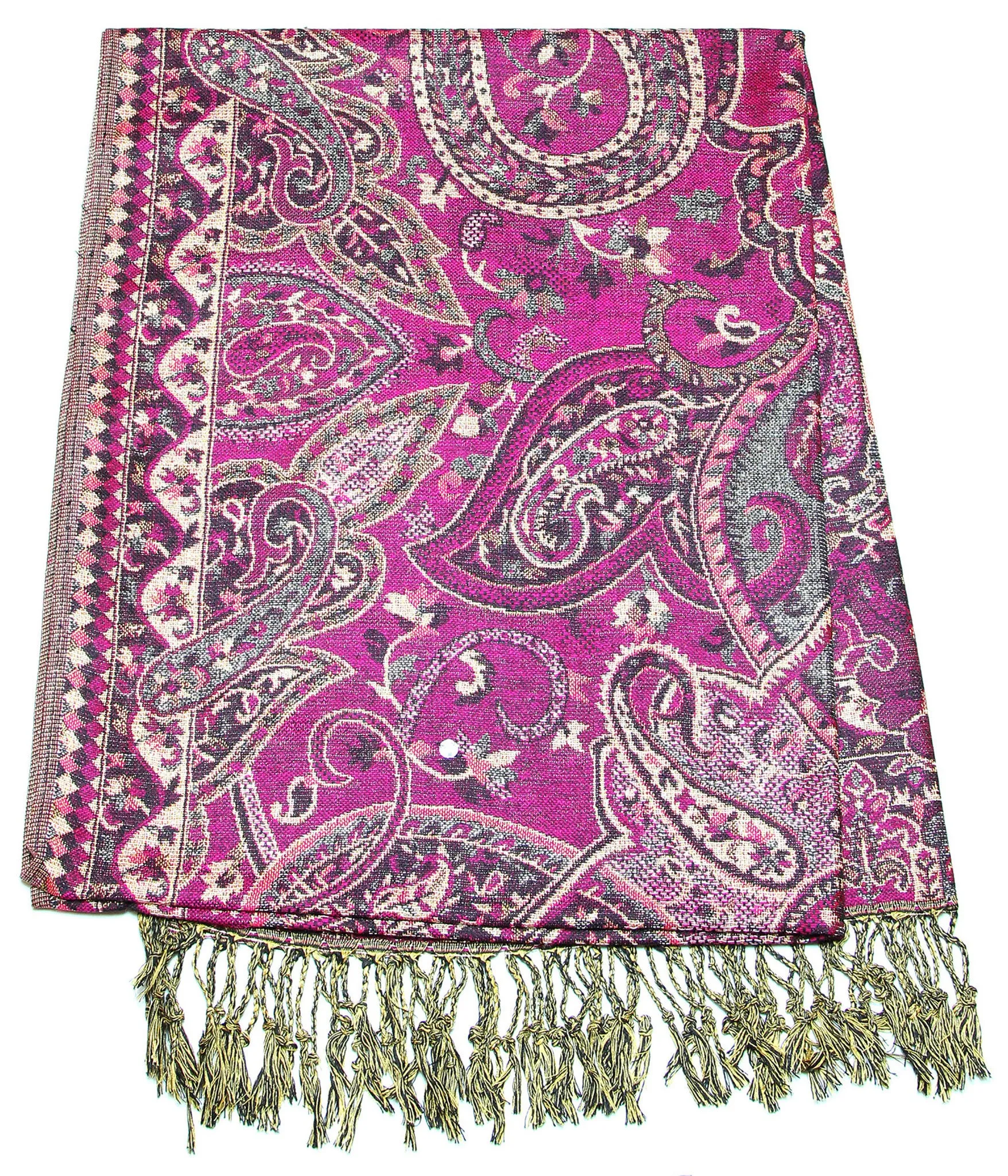 Hand Made Pashmina Shawl Scarf Flower in Purple