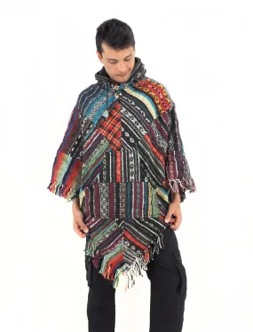 Handmade Hand Loomed Cotton Poncho OS Unisex