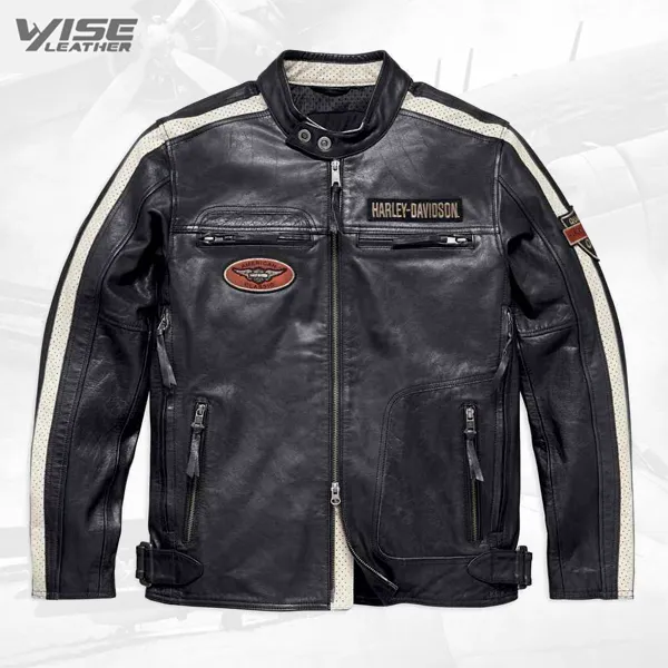 Harley Davidson Command Men's Mid-Weight Leather Motorcycle Jacket