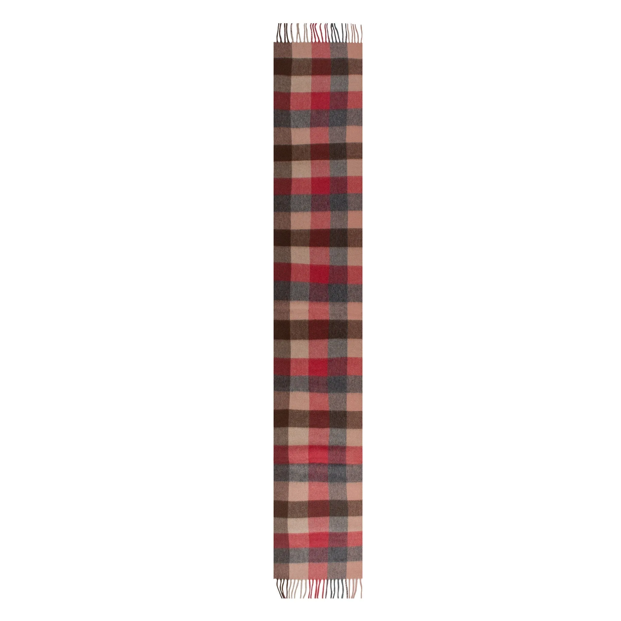 Heritage Plaid Check Cashmere Scarf with Tassels and Gift Box