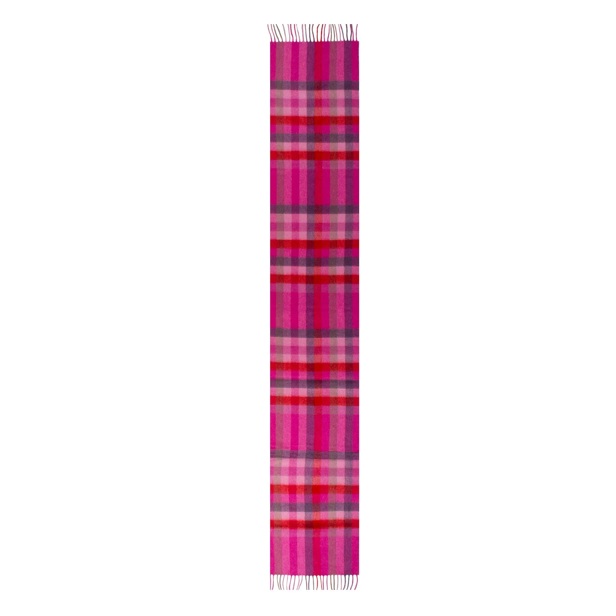 Heritage Plaid Check Cashmere Scarf with Tassels and Gift Box