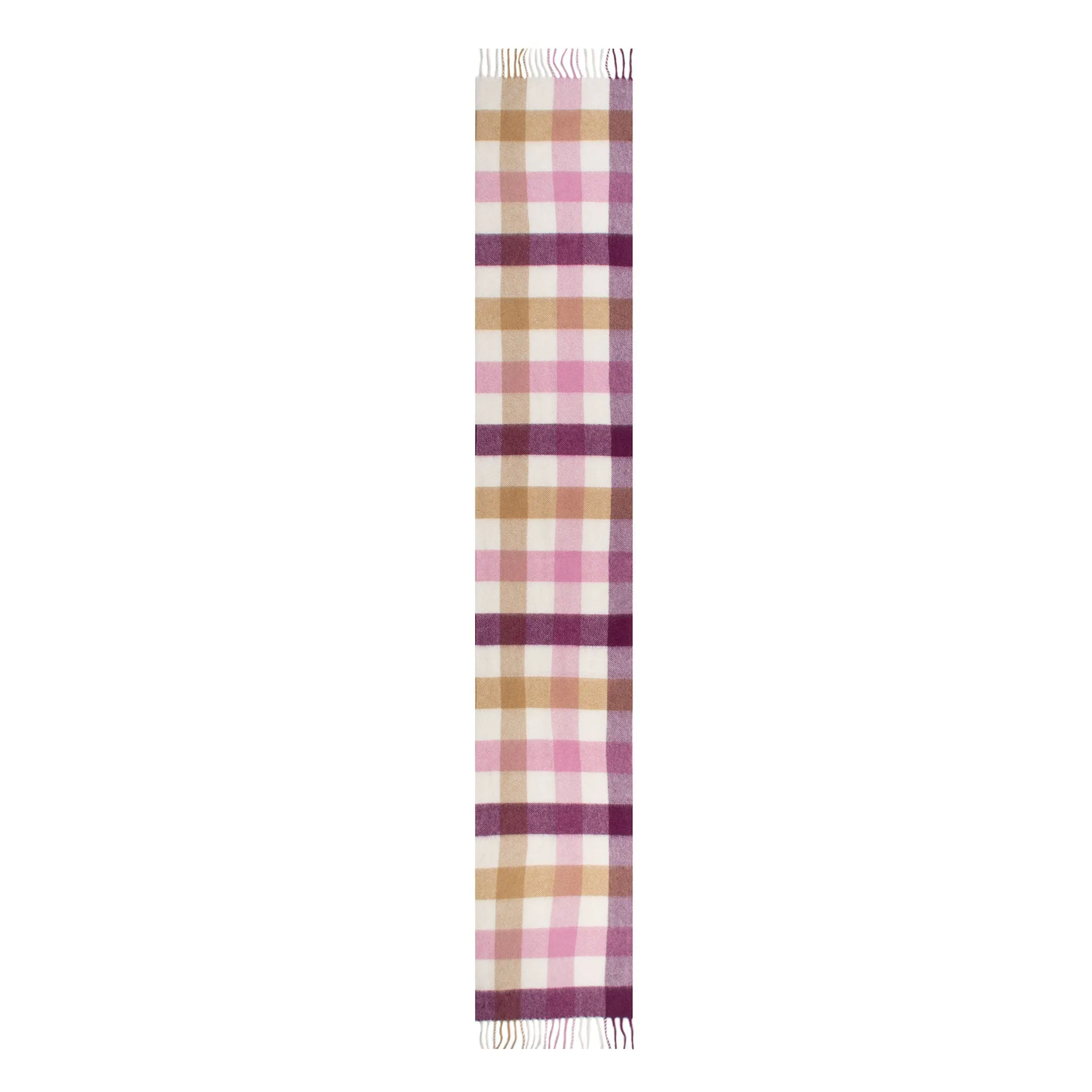 Heritage Plaid Check Cashmere Scarf with Tassels and Gift Box