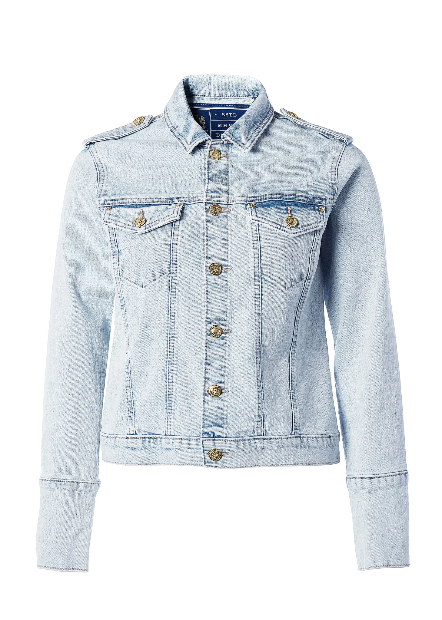 Holland Cooper Iconic Denim Jacket in Light Stone Wash