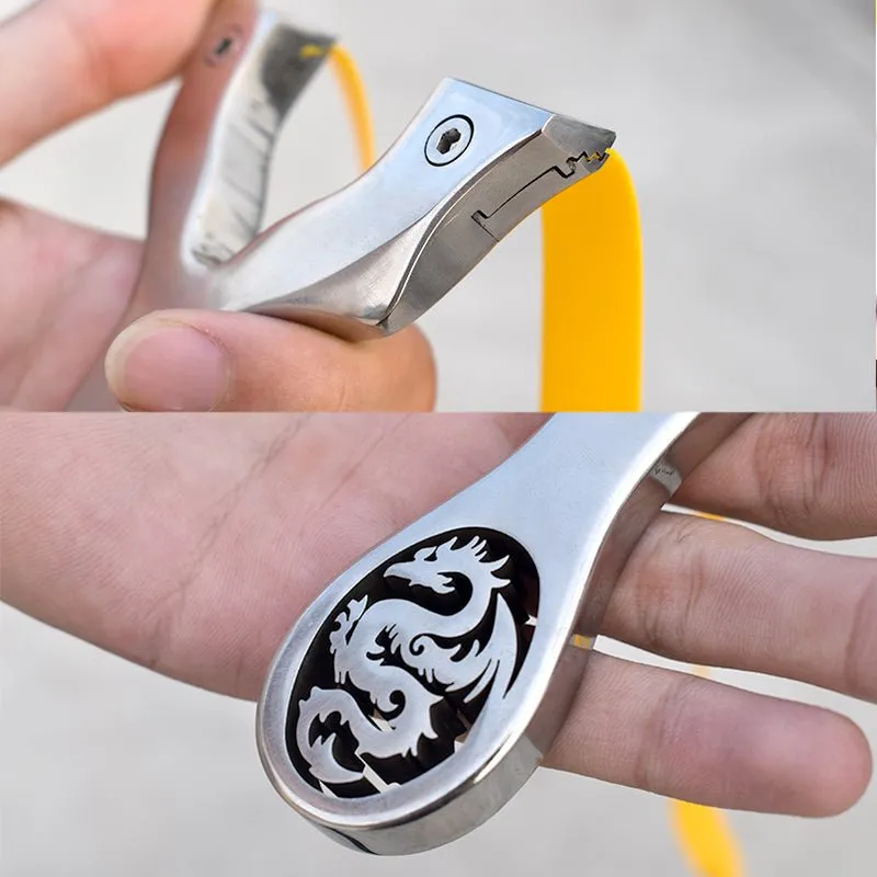 Hollow Dragon Pattern Powerful Stainless Steel Slingshot