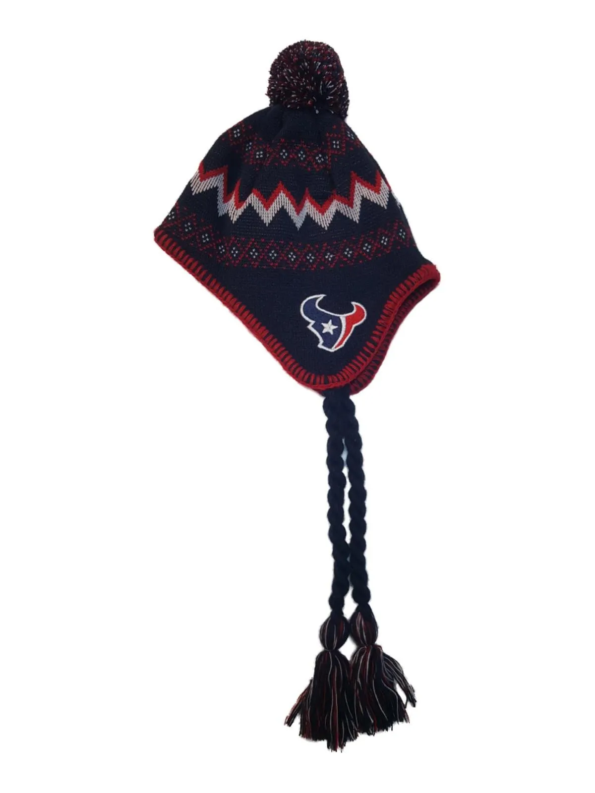 Houston Texans Reebok TODDLER Team Color Patterned Beanie Hat Cap with Poof