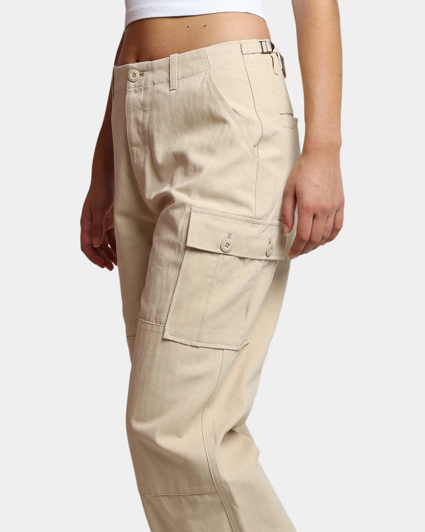 HUF Women's Double Knee Cargo Pants Stone