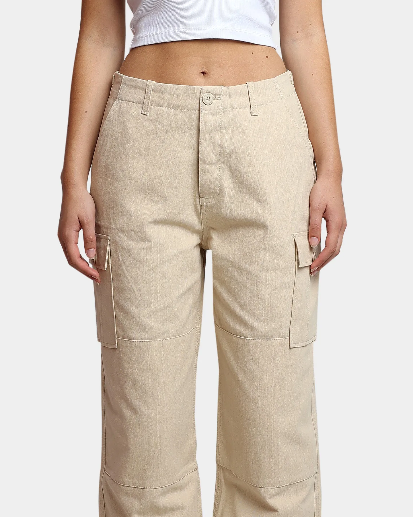 HUF Women's Double Knee Cargo Pants Stone