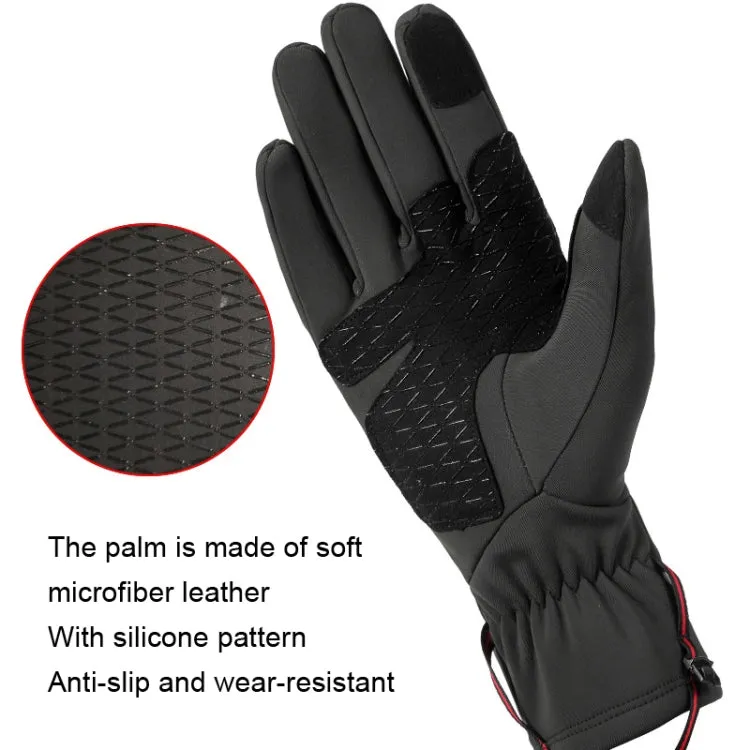 HUNTRANGE A037 Plus Velvet Sports Windproof Waterproof Touch Screen Riding Gloves, Size: XL(Navy)