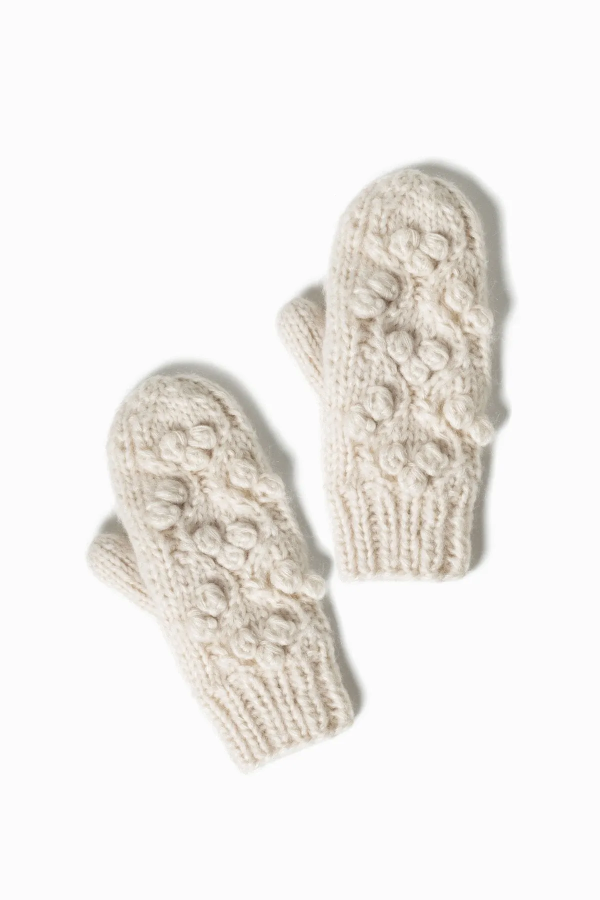 Ivory Cable Knit Mittens