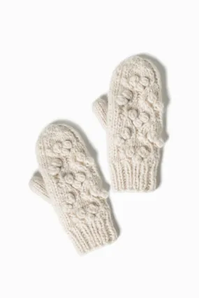 Ivory Cable Knit Mittens