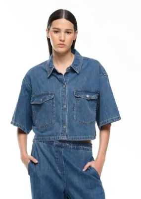 Jac   Mooki Lola Shirt Mid Indigo