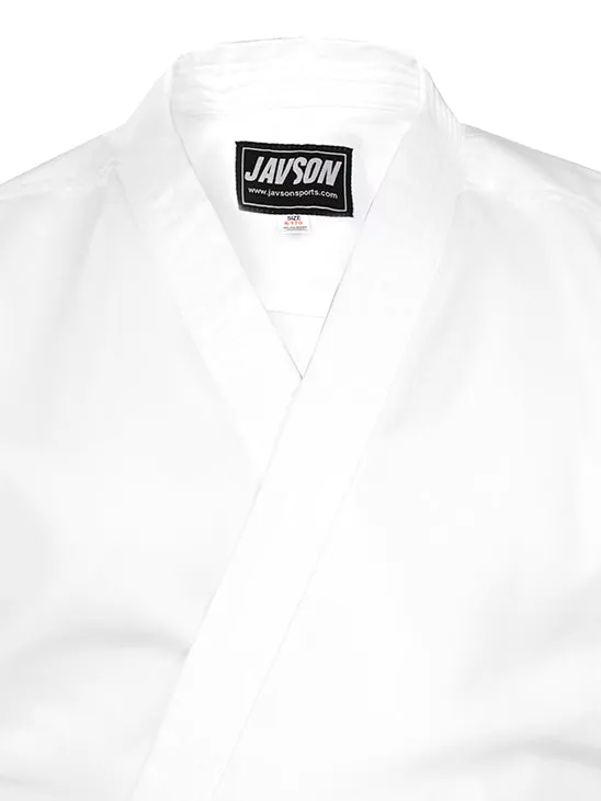 JAVSON KARATE UNIFORM 8OZ POLY COTTON WHITE