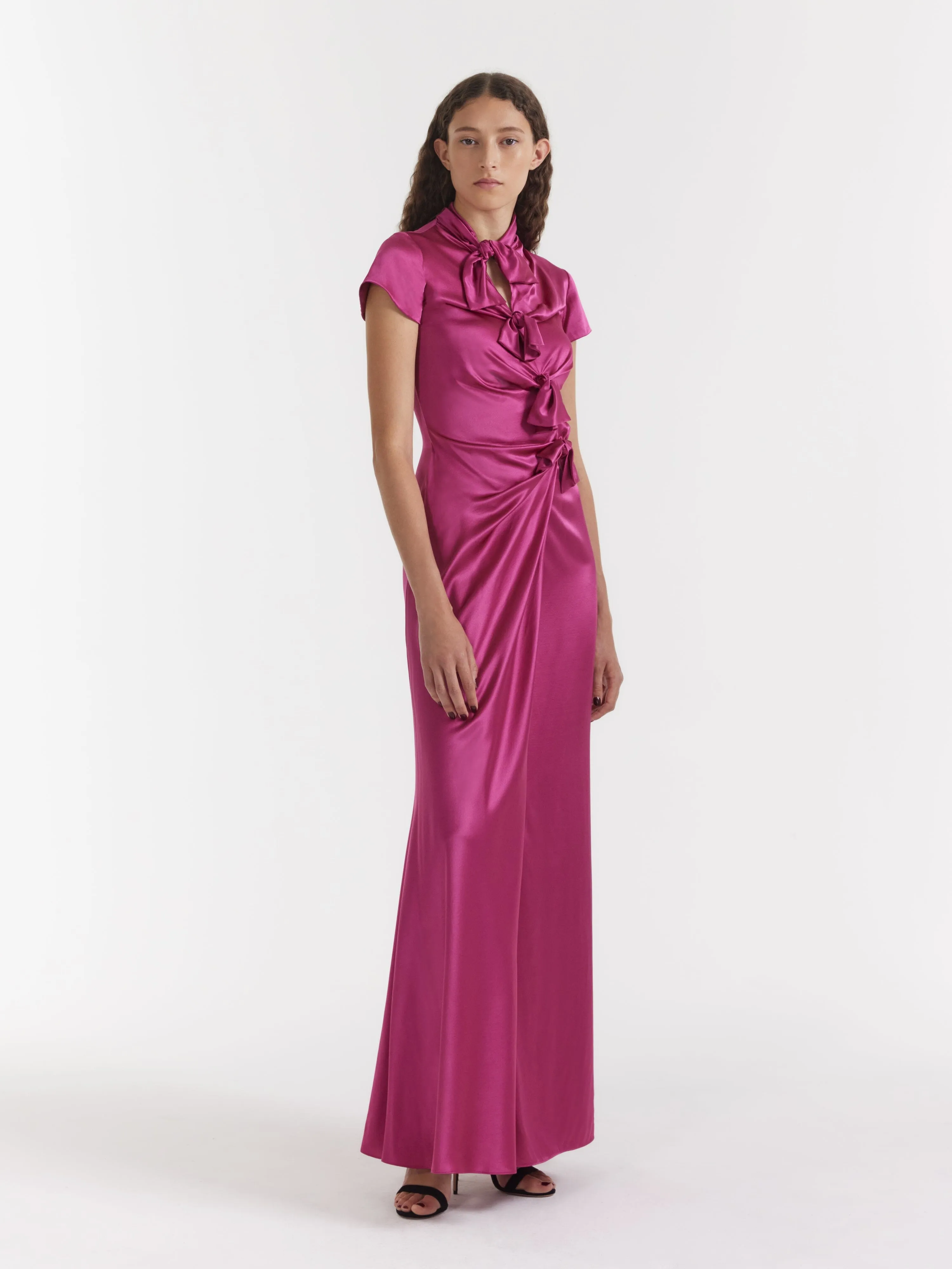 Kelly Long Dress in Pink Flambé