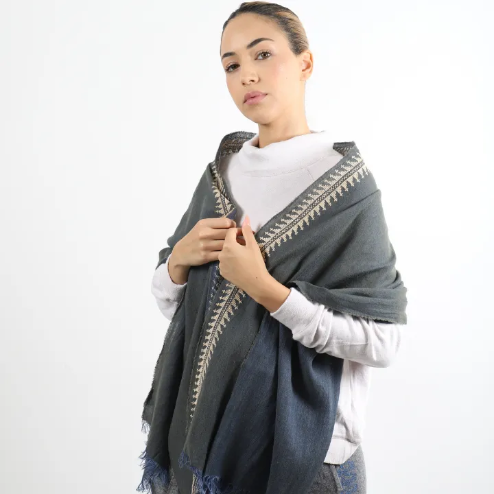 KHAKI LINEN SHAWL BEIGE MARY MAGDALENE