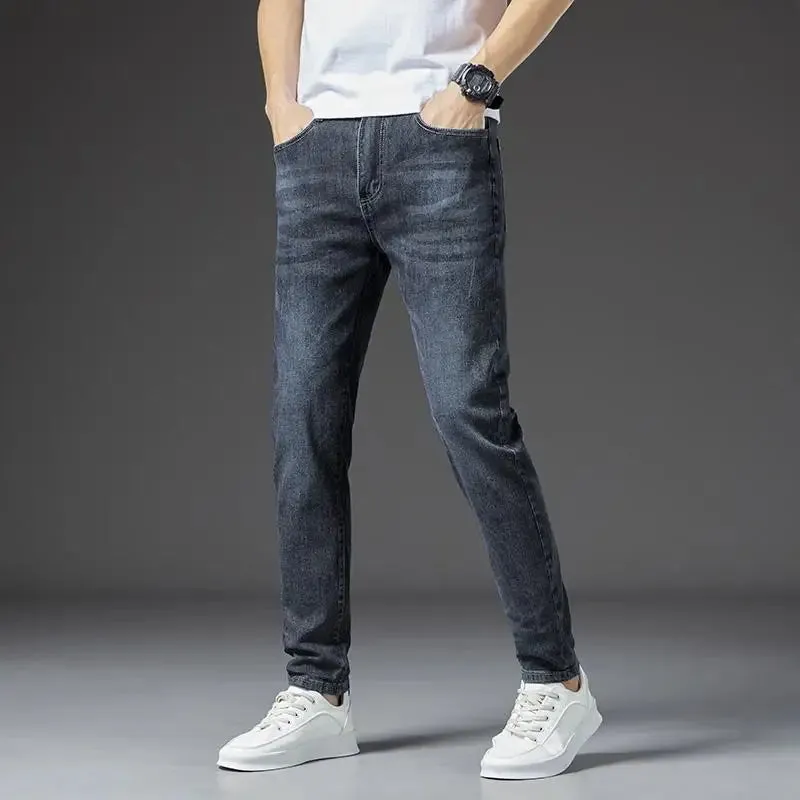 KOLMAKOV Classic Solid Color Stretch Straight Jeans