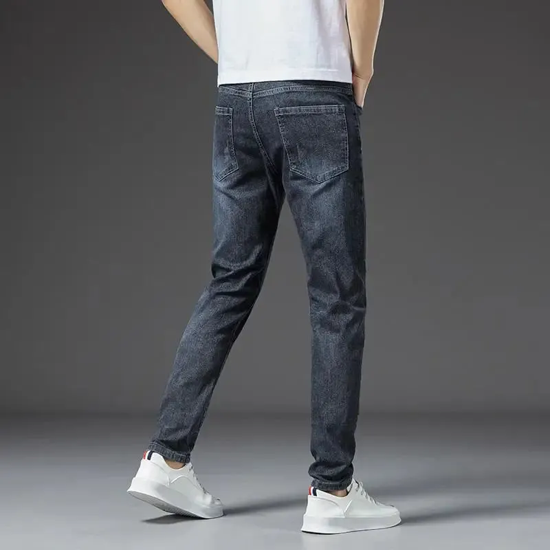 KOLMAKOV Classic Solid Color Stretch Straight Jeans