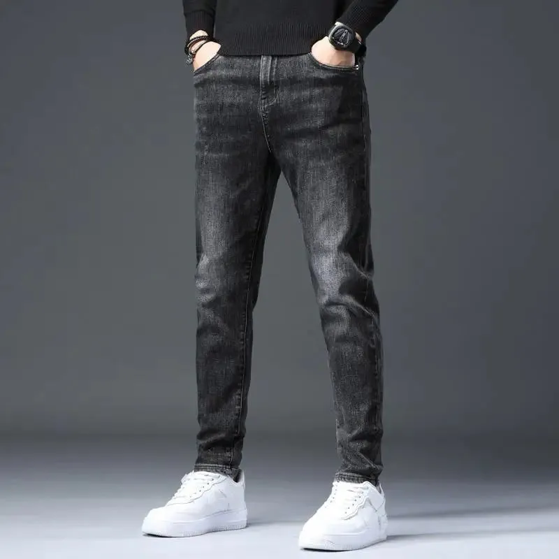 KOLMAKOV Classic Solid Color Stretch Straight Jeans