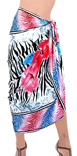 LA LEELA Soft Light Resort Suit Girls Pareo Sarong Printed 78"X39" Pink_6694