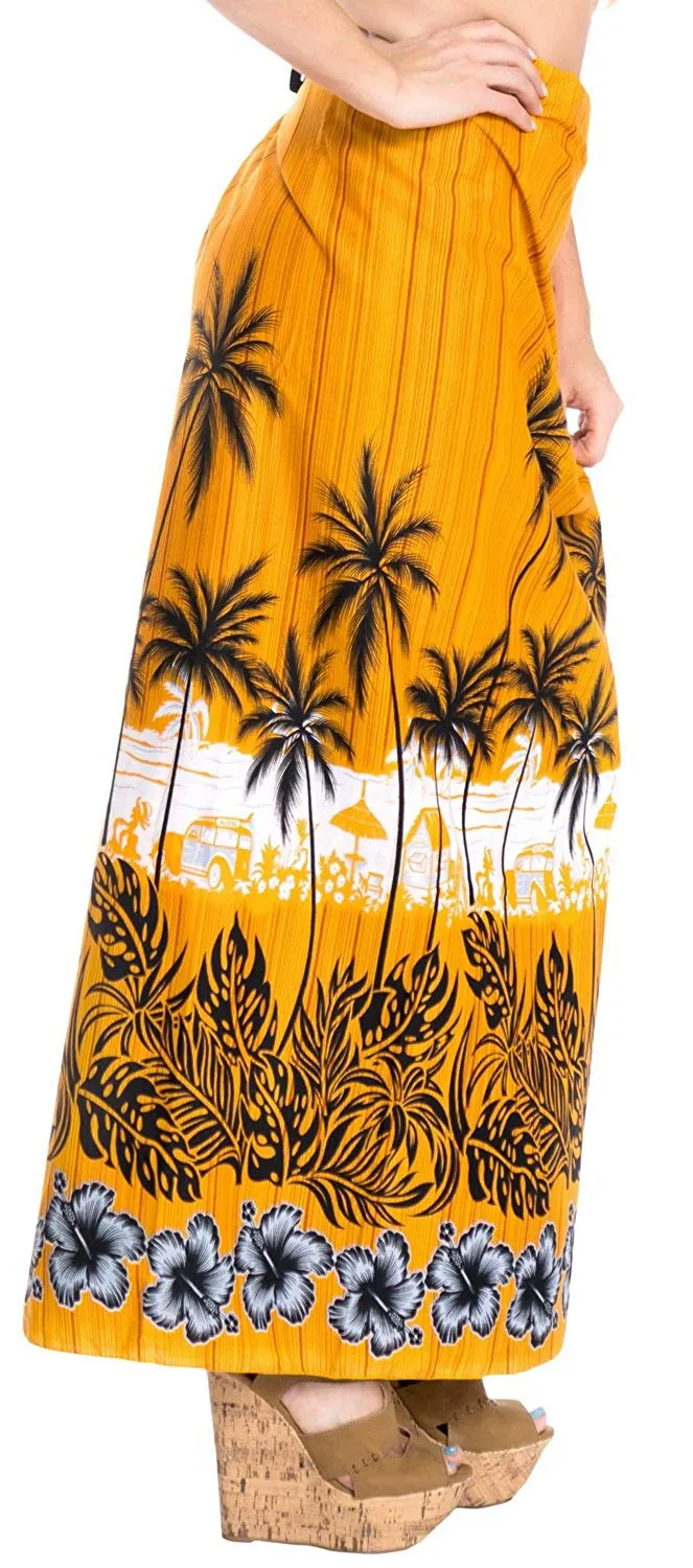 LA LEELA Women Beachwear Sarong Bikini Cover up Wrap Bathing Suit 16 Plus Size