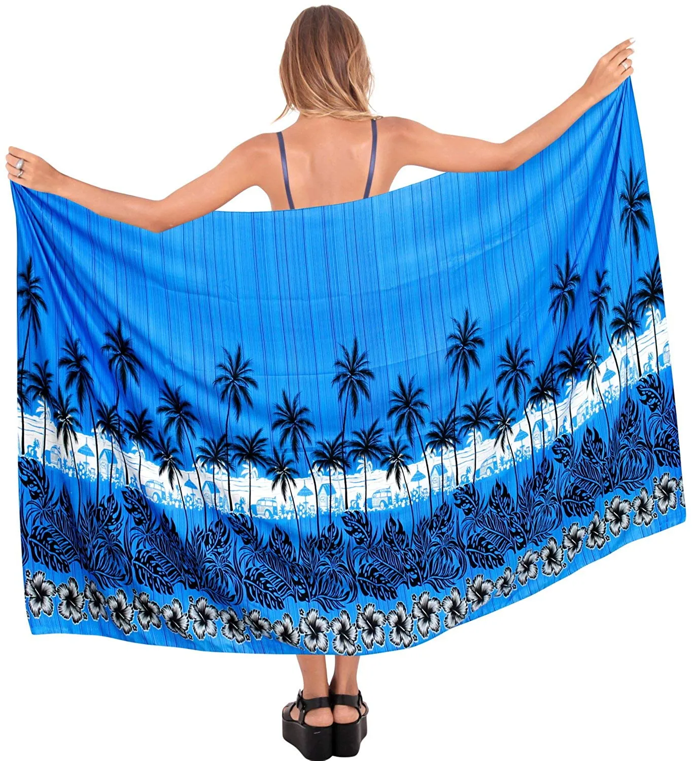 LA LEELA Women Beachwear Sarong Bikini Cover up Wrap Bathing Suit 16 Plus Size