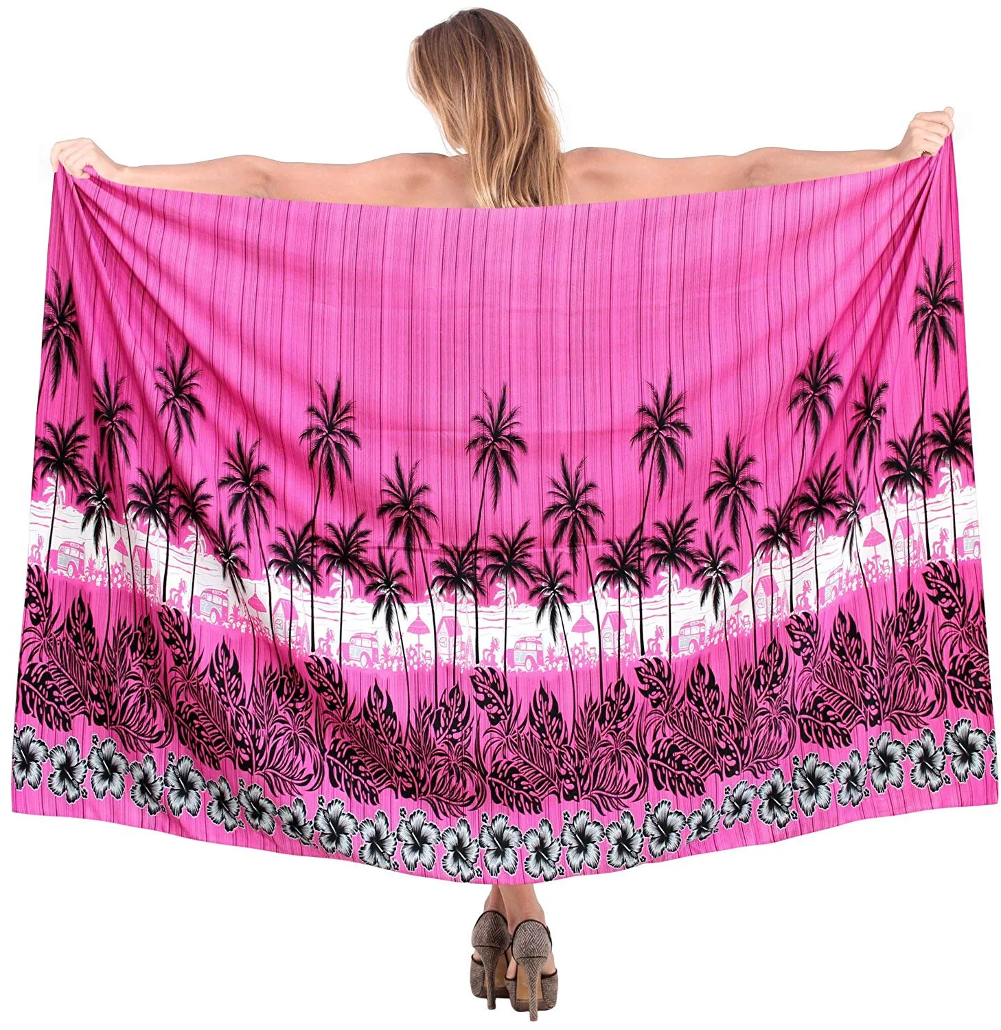 LA LEELA Women Beachwear Sarong Bikini Cover up Wrap Bathing Suit 16 Plus Size