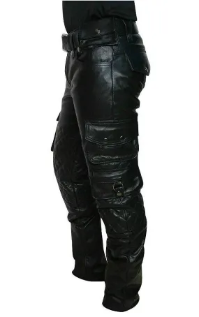 Leather Padded Cargo Pants