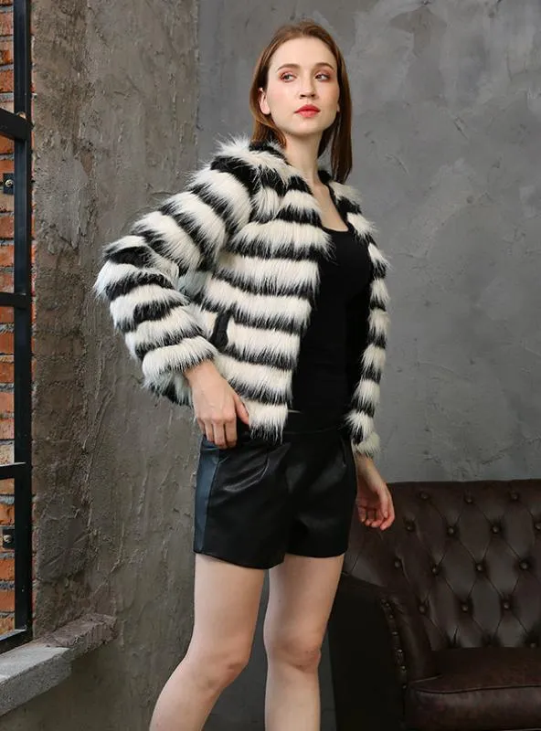 Like Fur Coat Long Sleeve Short Fur For Women