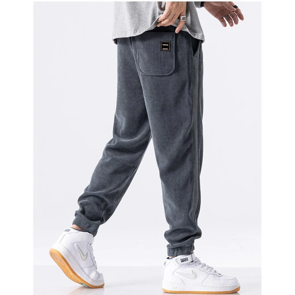 Loose Fit Elasticity Elastic Waist Tapered Pants