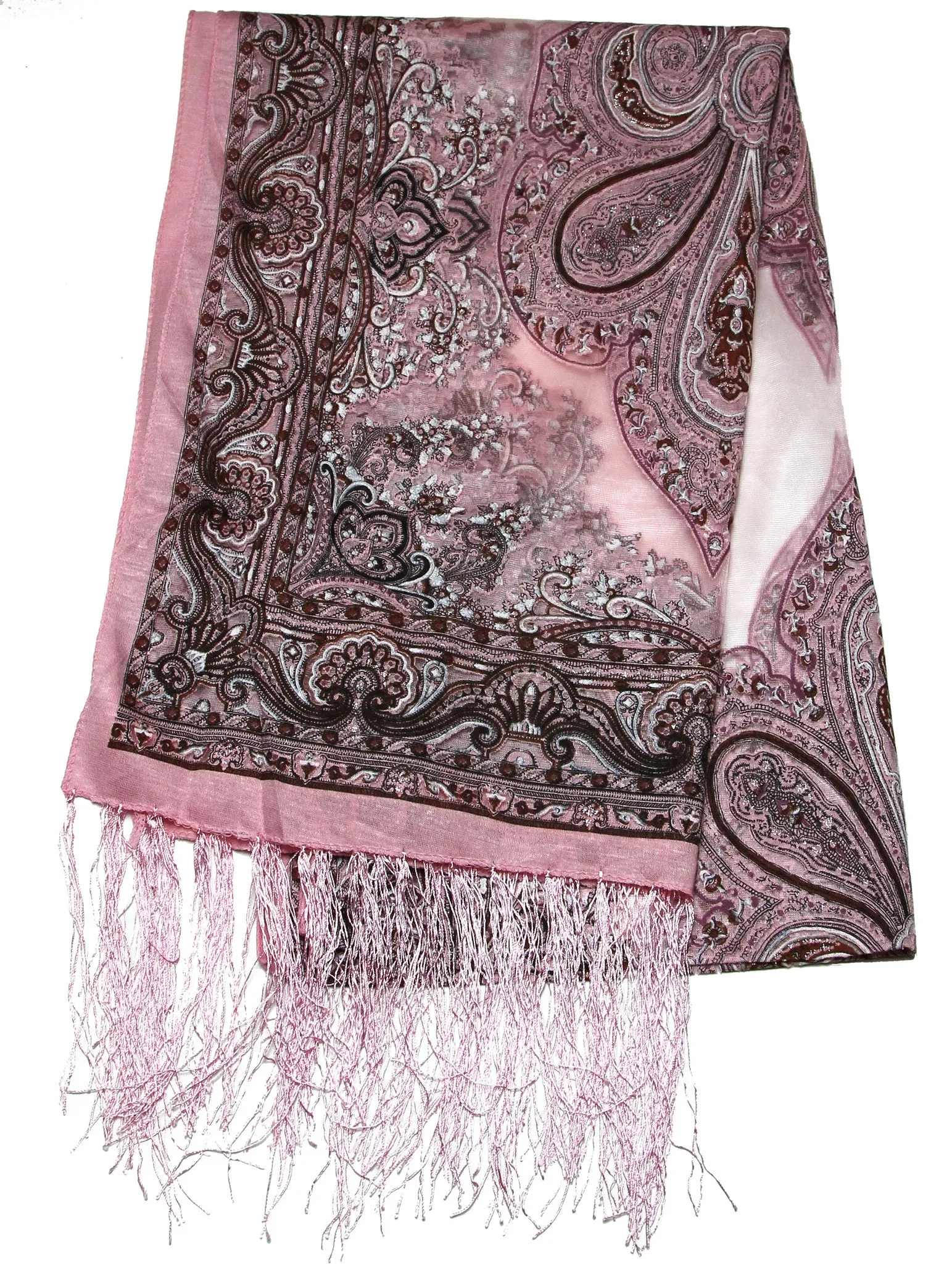 Lovely Hand Made Thai Floral Scarf Shawl Pink