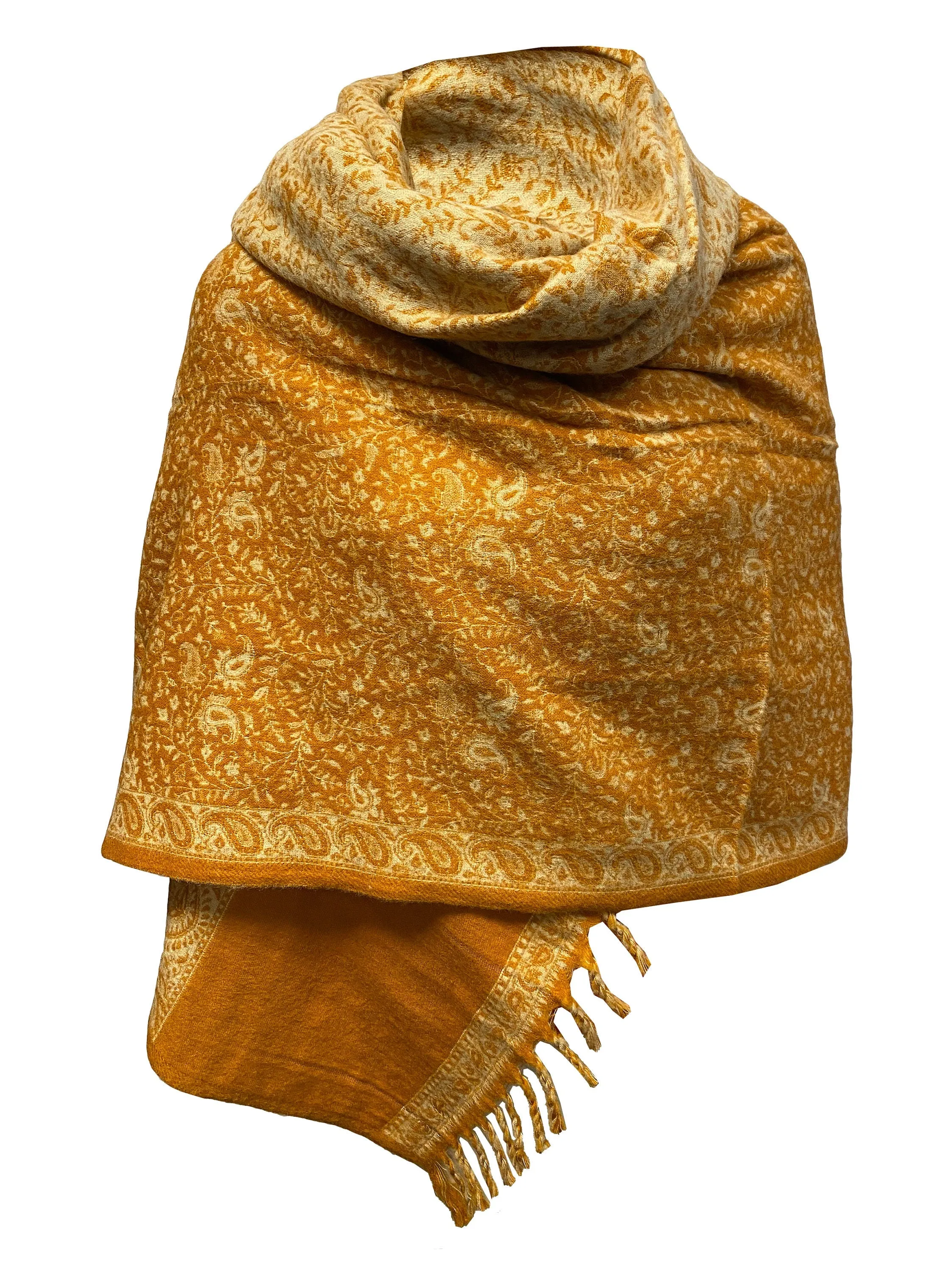 LUXURY HANDMADE MUSTARD floral Scarf Yak Wool comfortable scarf Shawl Blanket stole unisex Travel Wrap Meditation Soft Shawl special Gift