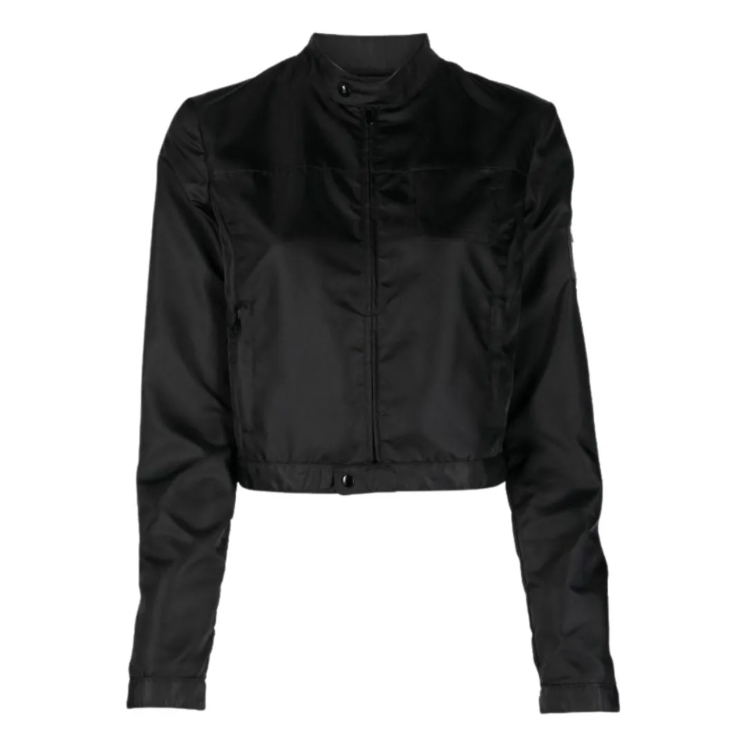 MAISON MARGIELA LOGO PATCH CROPPED JACKET  BLACK