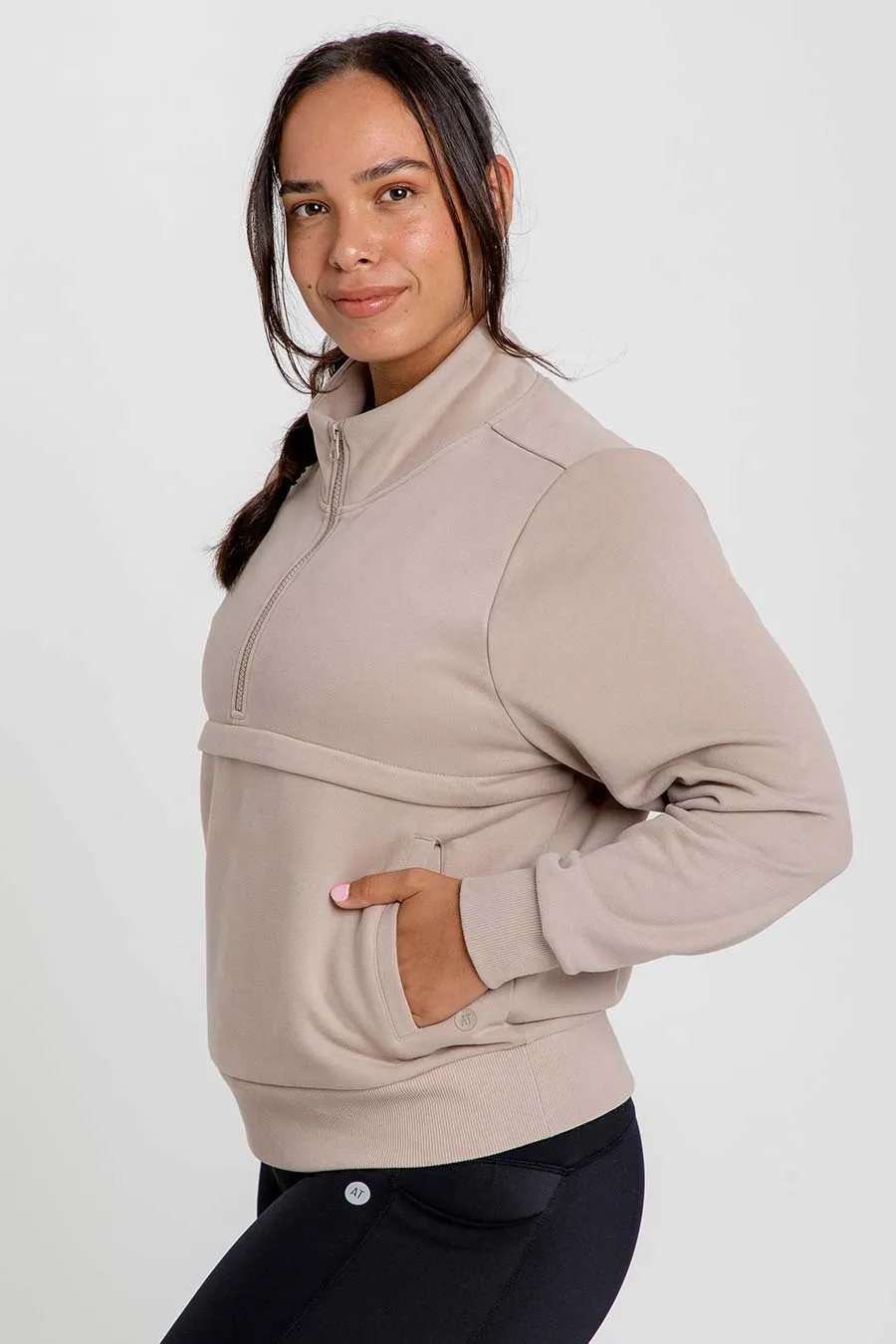 Mama Nursing Jumper - Mocha Brown