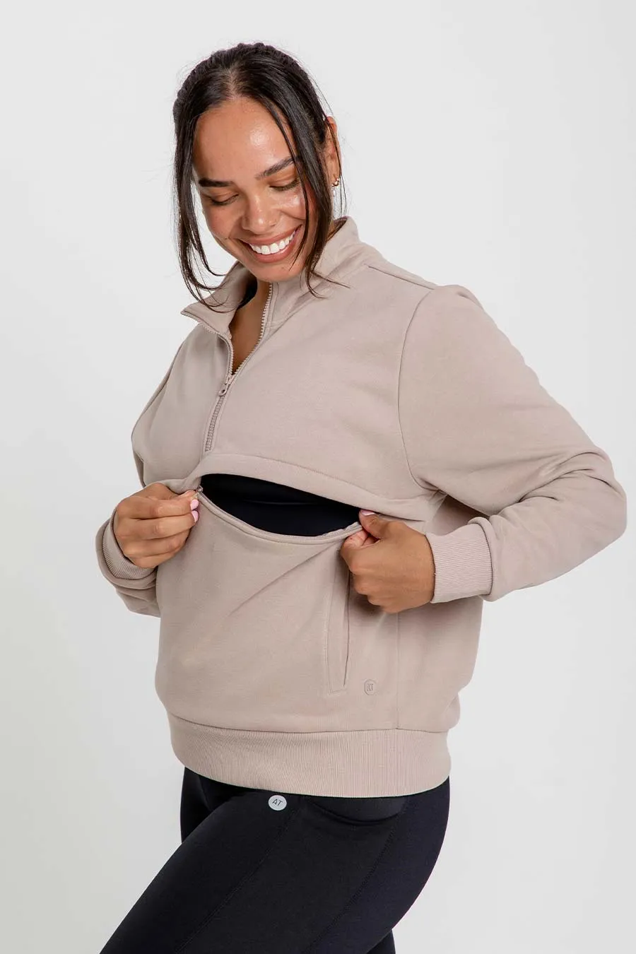 Mama Nursing Jumper - Mocha Brown